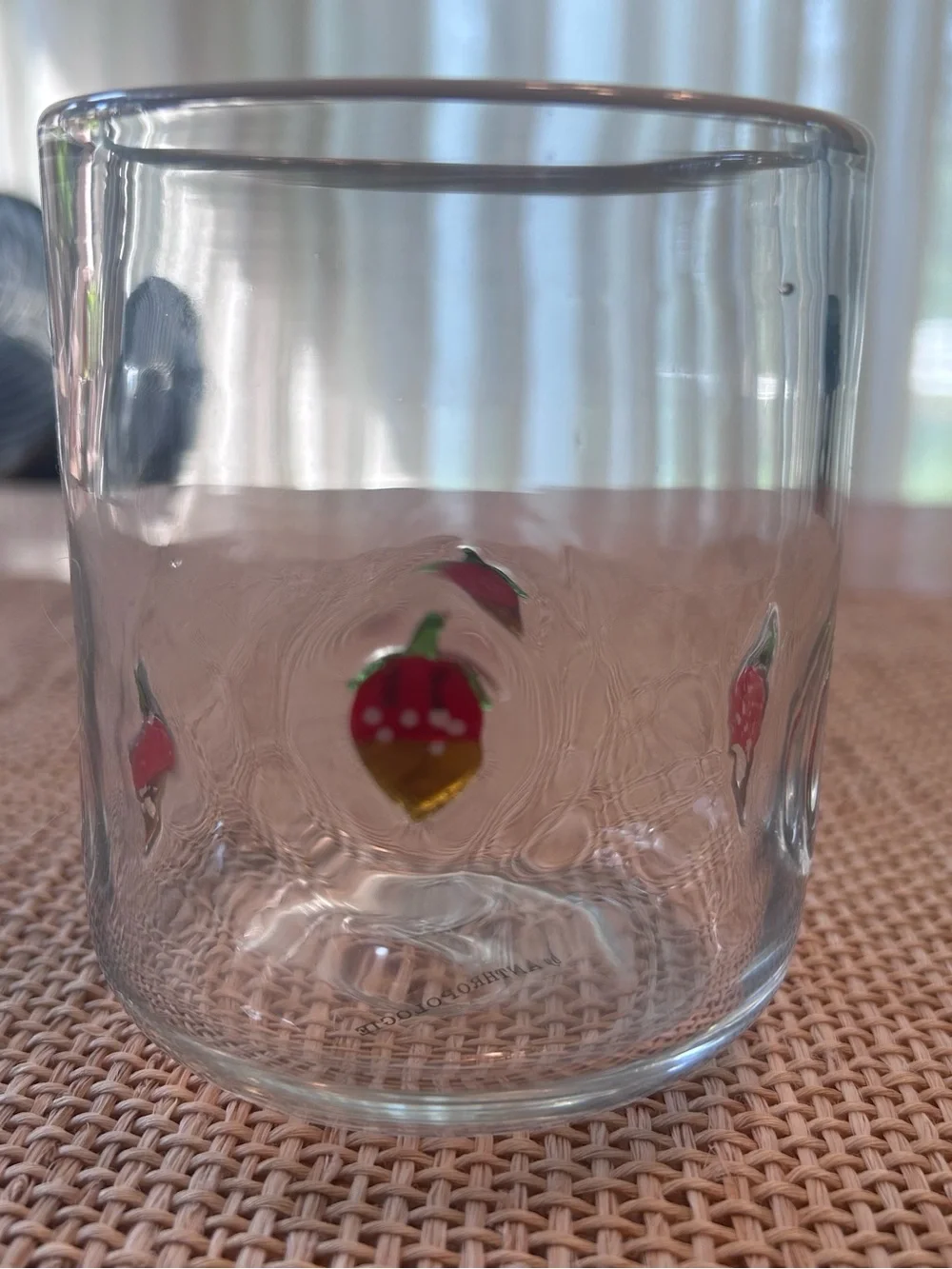 NWT Anthropologie Icon Juice Glass with Chocolate Covered Strawberries. 17 oz